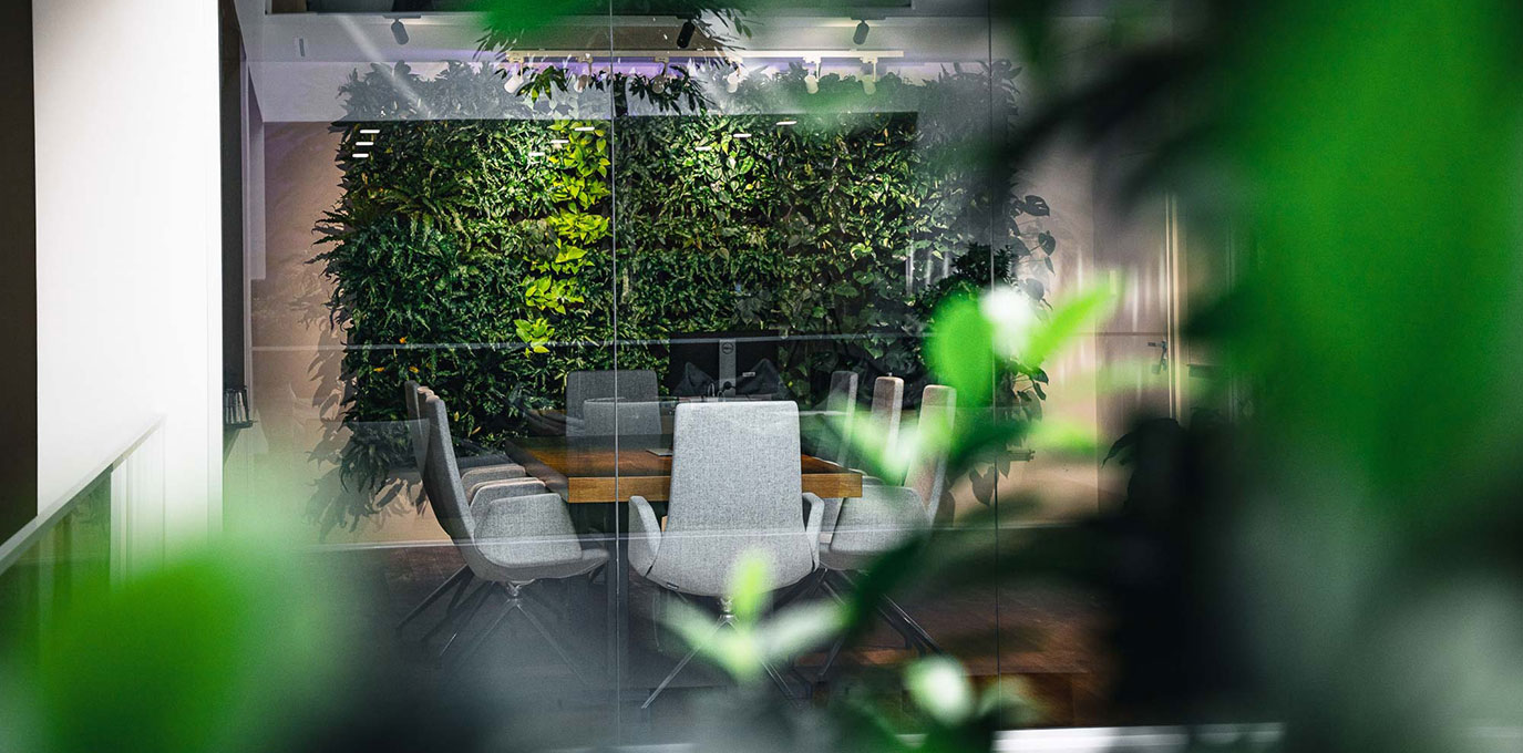 meeting room with greenery