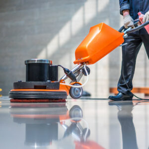 Floor care and cleaning services with washing machine